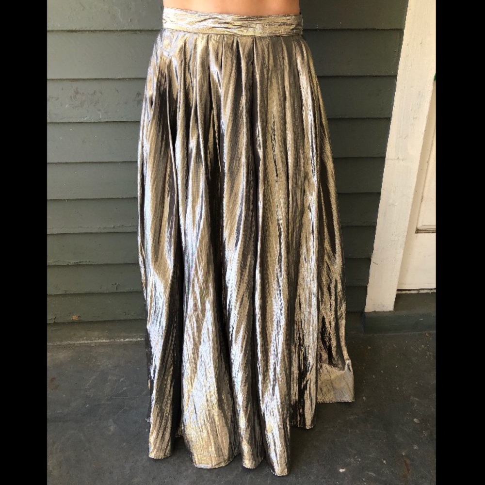 Free People Metallic Maxi Skirt